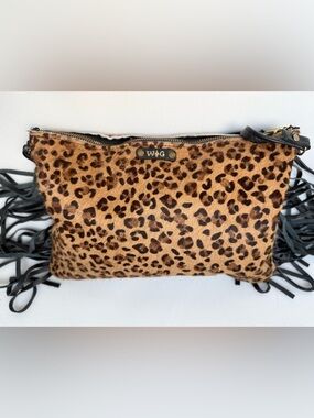 WILD GOOSE Leopard Hair-On-Hide Fringe Bag - Genuine Calf Hair Western Crossbody